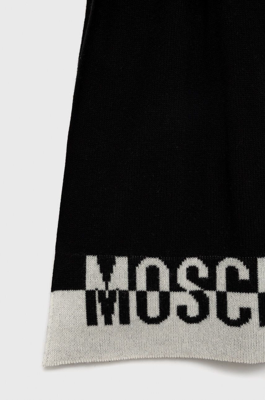 Moschino Šál s prímesou vlny čierna farba vzorovaný - Pepit.sk