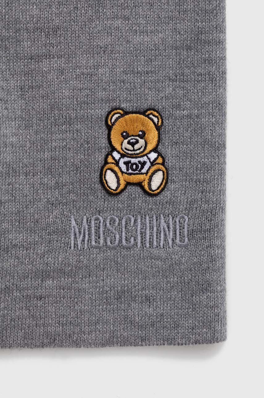 Moschino Vlnená čiapka šedá farba z tenkej pleteniny vlnená - Pepit.sk