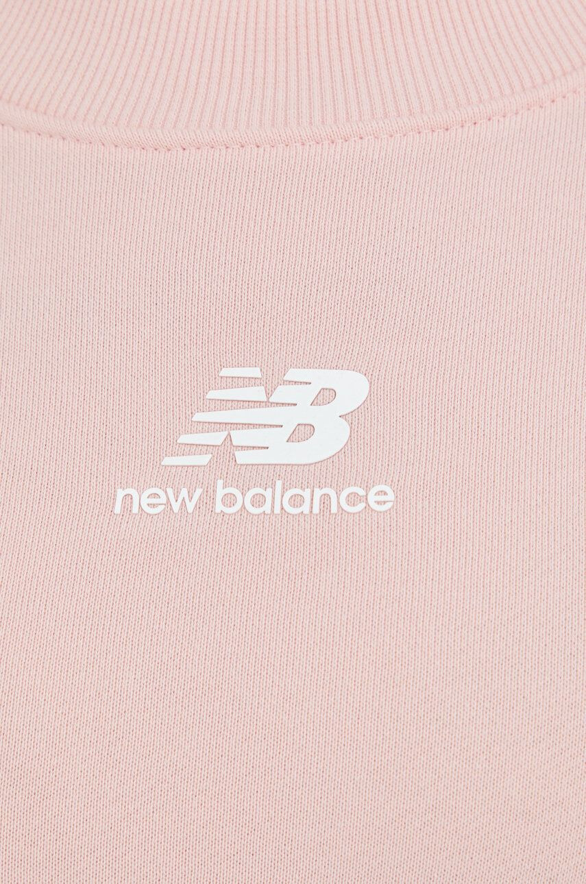 New Balance Bavlnená mikina WT21554PIE-PIE dámska ružová farba jednofarebná - Pepit.sk