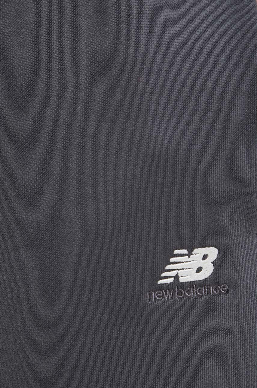 New Balance Bavlnené tepláky šedá farba jednofarebné - Pepit.sk