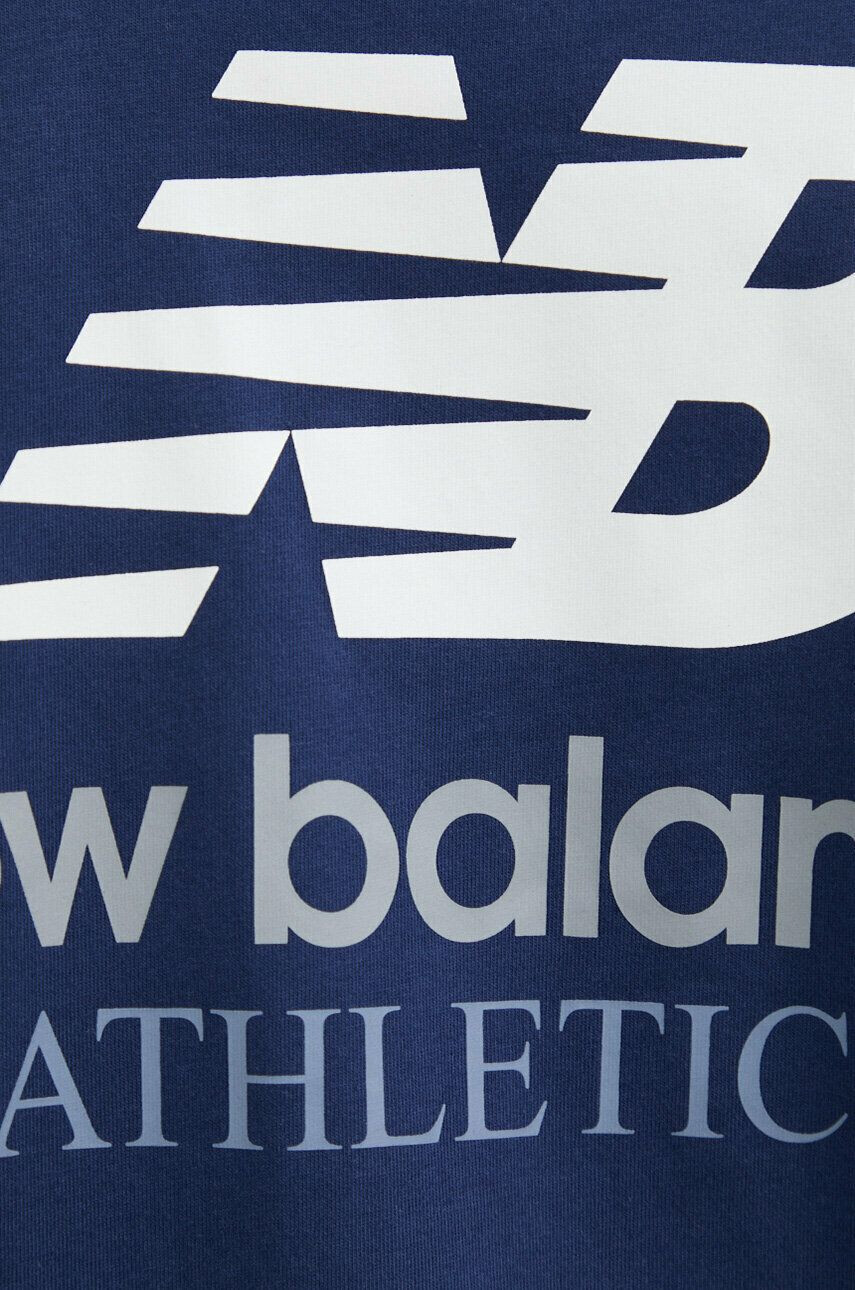 New Balance Bavlnené tričko tmavomodrá farba s potlačou - Pepit.sk