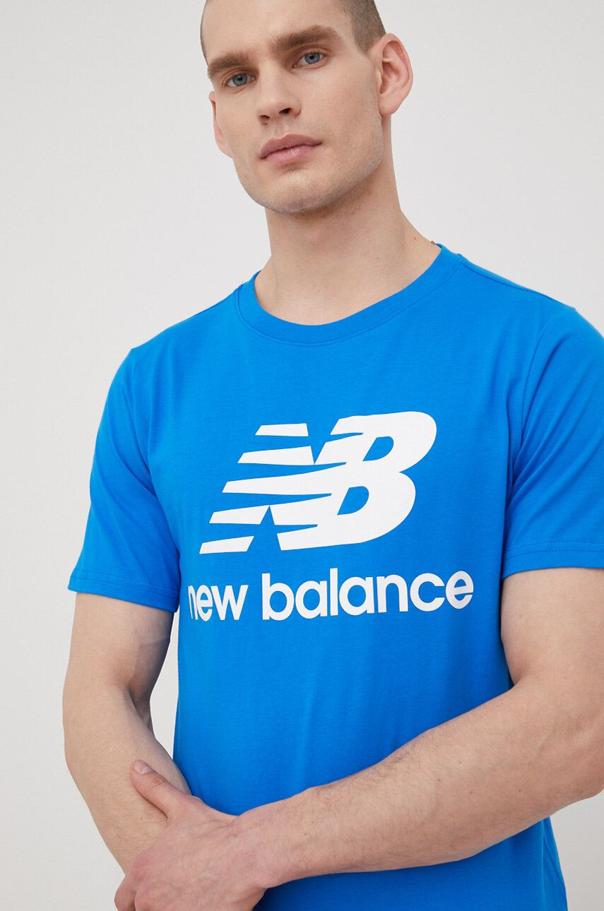 New Balance Bavlnené tričko MT31541DON-DON zelená farba vzorované - Pepit.sk