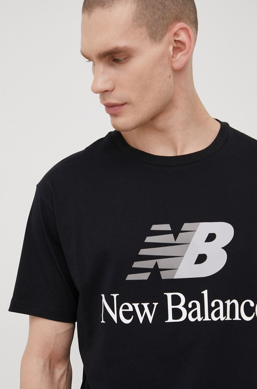 New Balance Bavlnené tričko biela farba jednofarebné - Pepit.sk