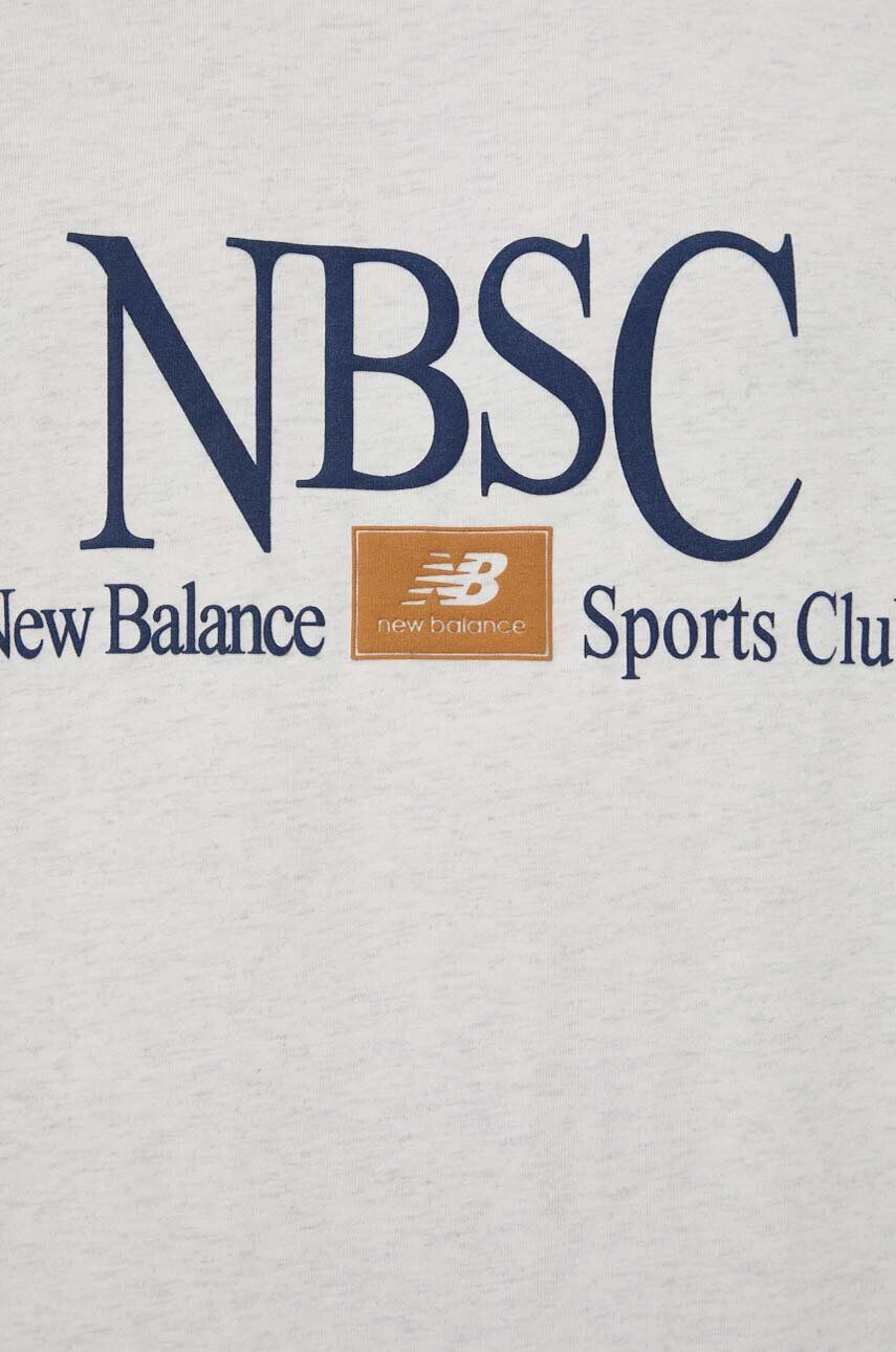 New Balance Bavlnené tričko béžová farba s potlačou - Pepit.sk