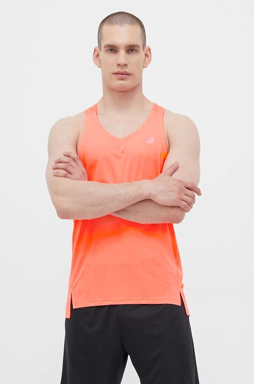 New Balance Bežecké tričko Accelerate Singlet oranžová farba - Pepit.sk