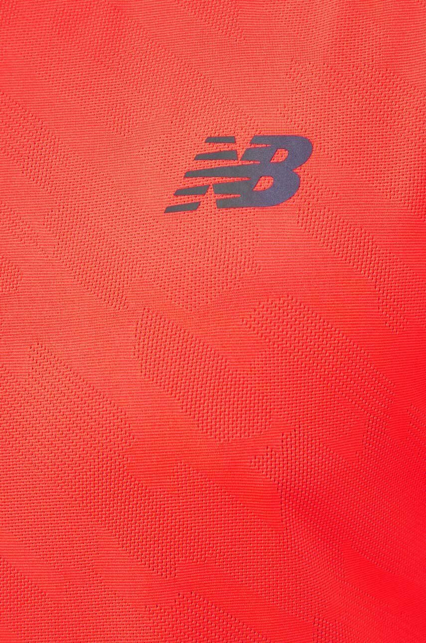 New Balance Bežecké tričko Nyc Marathon Q Speed červená farba jednofarebné - Pepit.sk