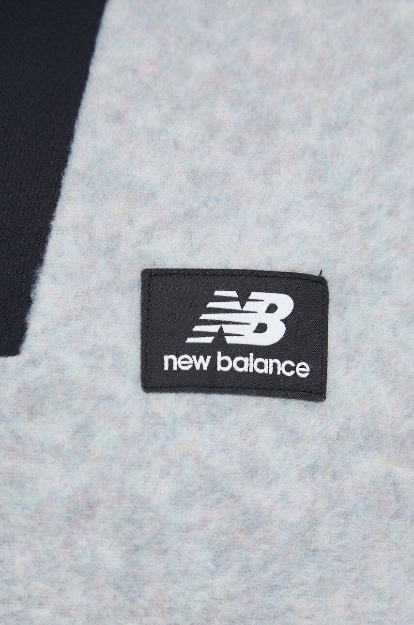 New Balance Mikina pánska šedá farba s nášivkou - Pepit.sk