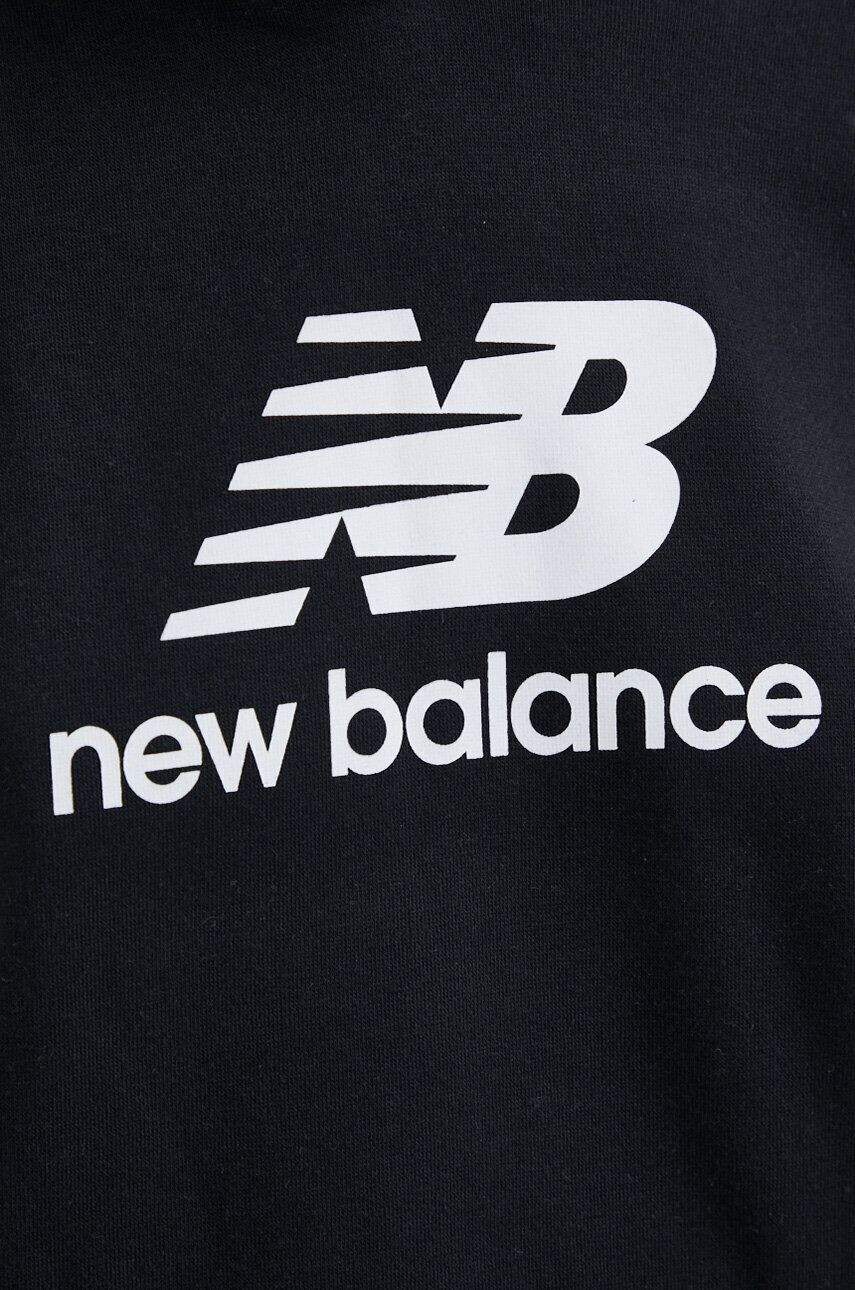 New Balance Mikina dámska čierna farba s kapucňou vzorovaná - Pepit.sk