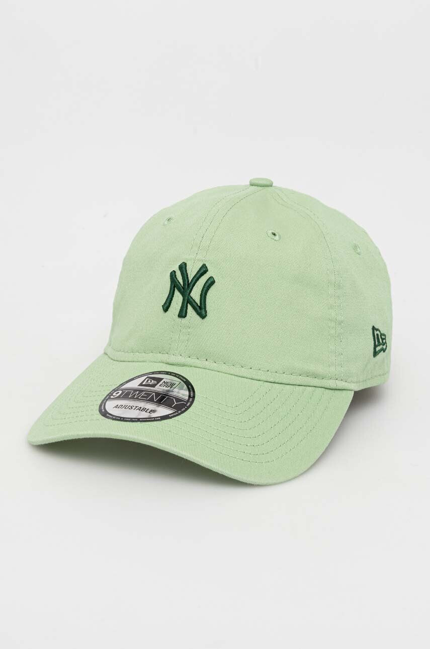 New Era Bavlnená šiltovka zelená farba s nášivkou NEW YORK YANKEES - Pepit.sk