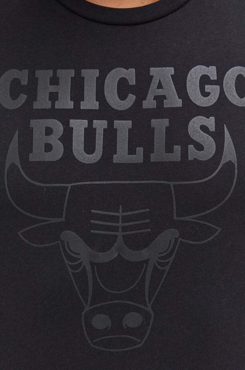 New Era Bavlnené tričko čierna farba s potlačou CHICAGO BULLS - Pepit.sk