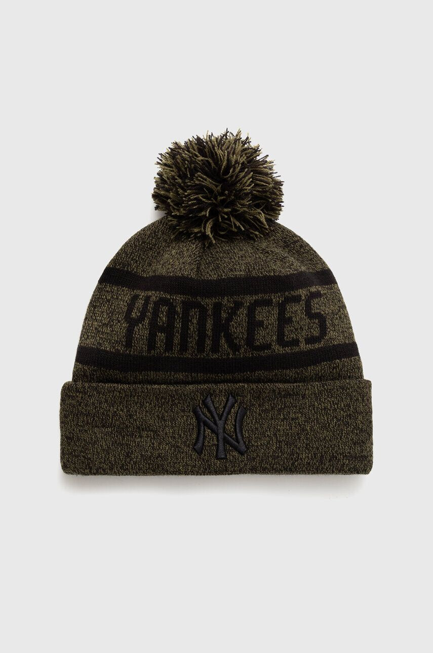 New Era Čiapka s prímesou vlny zelená farba z hrubej pleteniny NEW YORK YANKEES - Pepit.sk