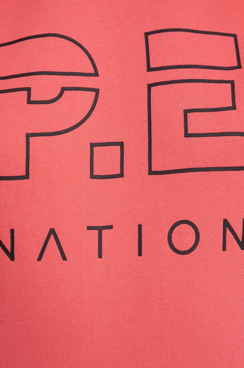 P.E Nation Bavlnená mikina dámska ružová farba s potlačou - Pepit.sk