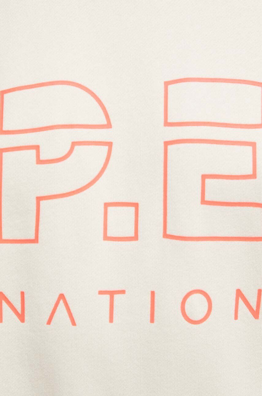 P.E Nation Bavlnená mikina Heads Up Sweat dámska béžová farba s potlačou - Pepit.sk