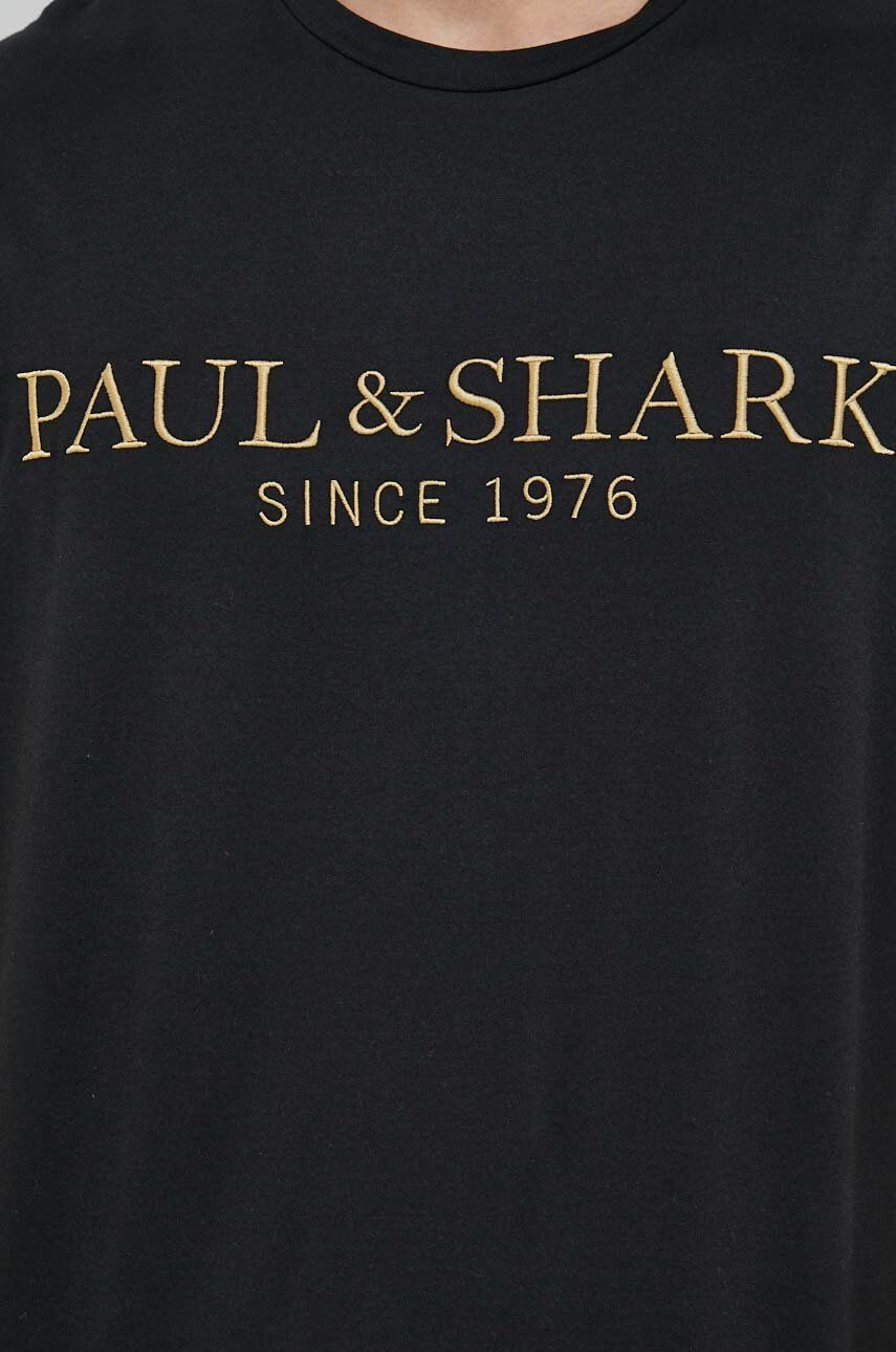 Paul&Shark Bavlnené tričko tmavomodrá farba s nášivkou - Pepit.sk