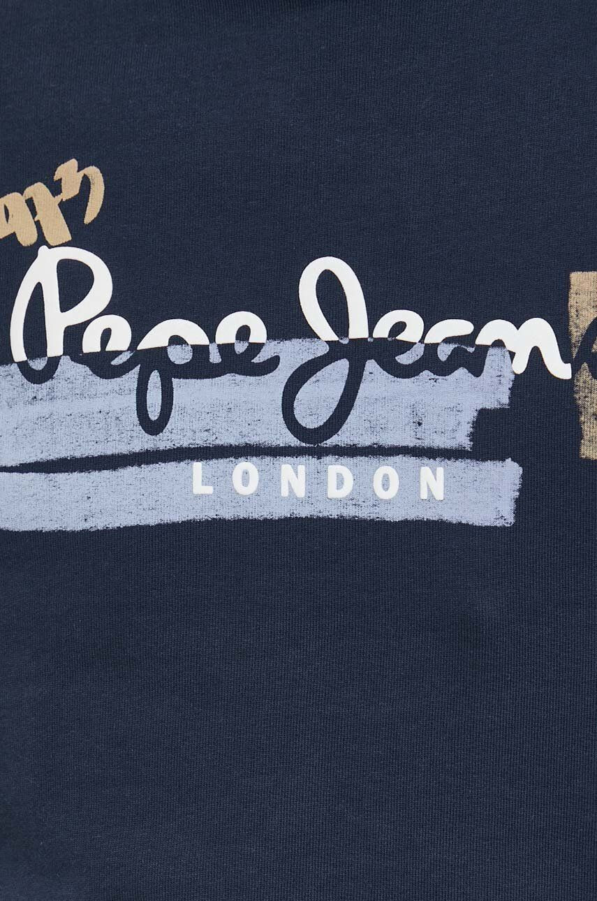 Pepe Jeans Bavlnená mikina Alexander pánska tmavomodrá farba s potlačou - Pepit.sk