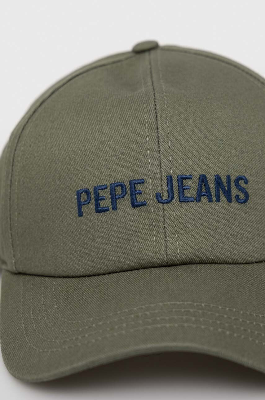 Pepe Jeans Bavlnená šiltovka zelená farba s nášivkou - Pepit.sk