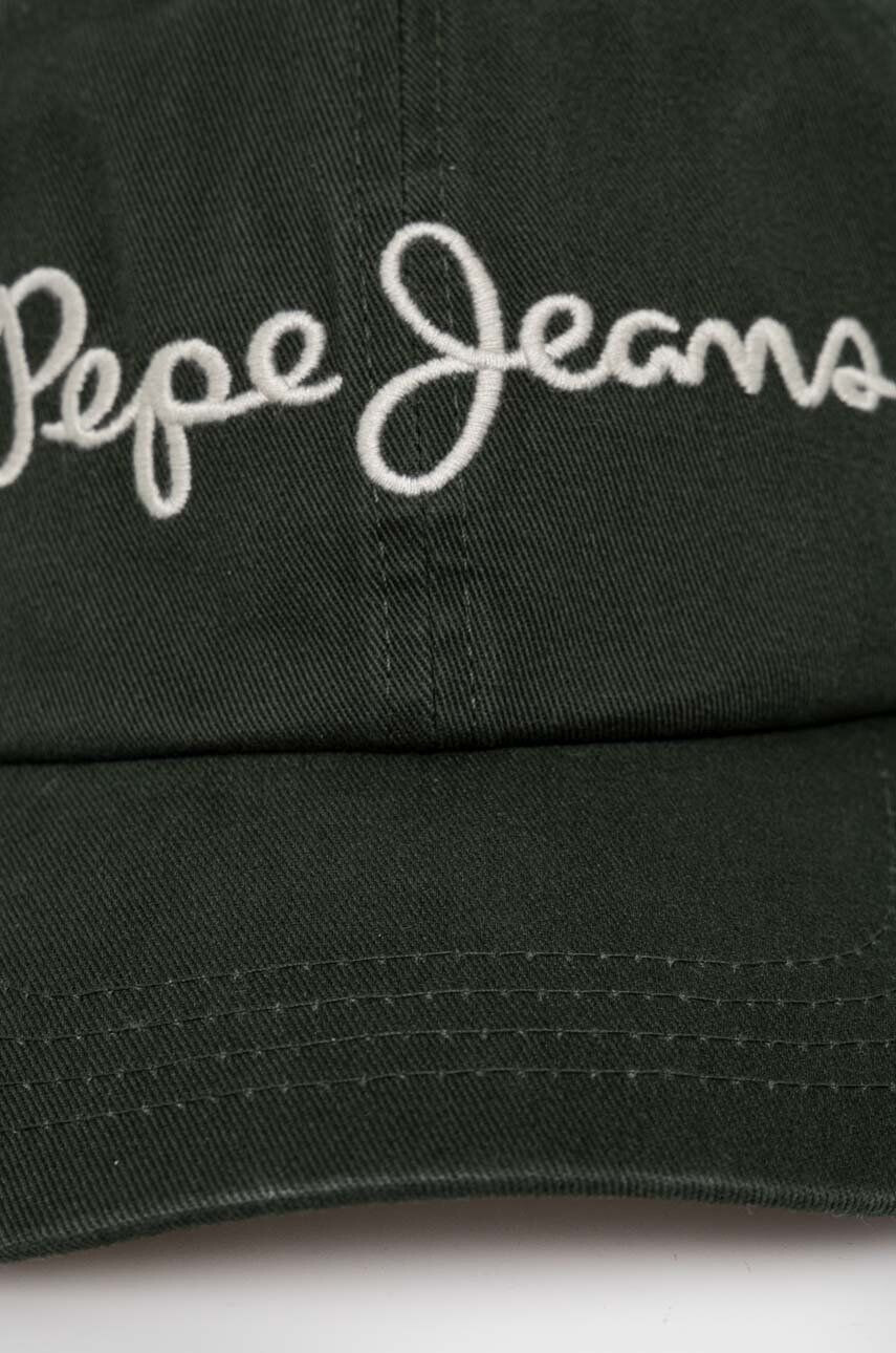 Pepe Jeans Bavlnená šiltovka Gilbert zelená farba s nášivkou - Pepit.sk