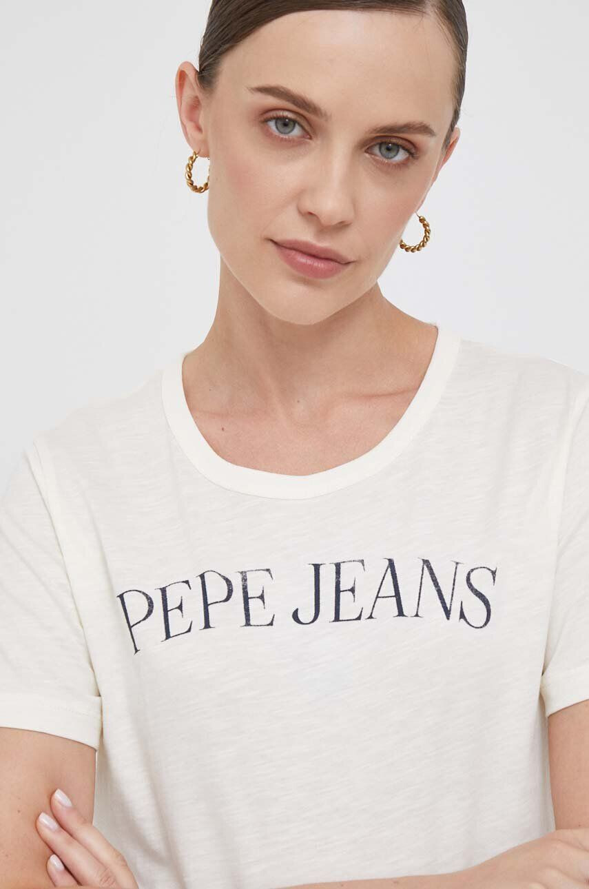 Pepe Jeans Bavlnené tričko dámsky bordová farba - Pepit.sk