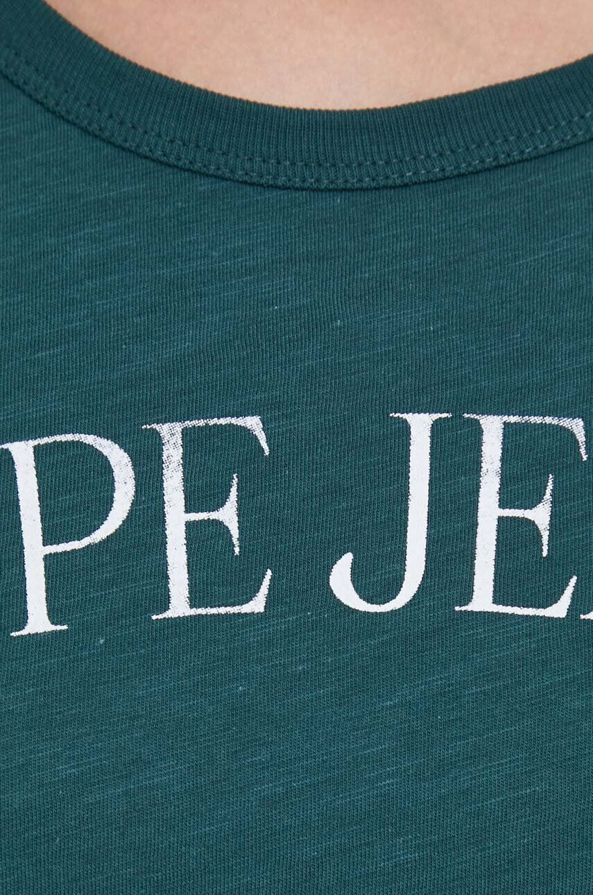 Pepe Jeans Bavlnené tričko zelená farba - Pepit.sk