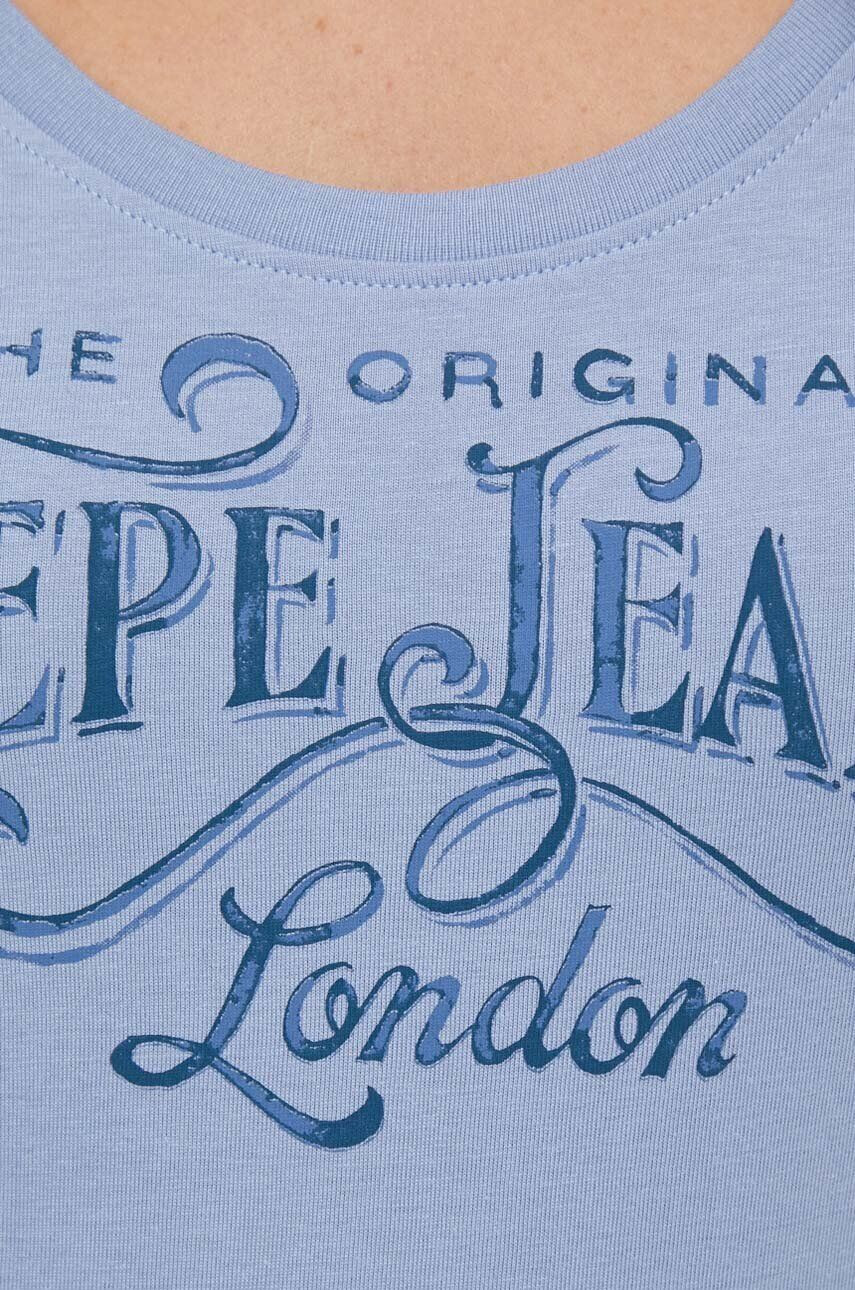 Pepe Jeans Bavlnené tričko dámsky tmavomodrá farba - Pepit.sk