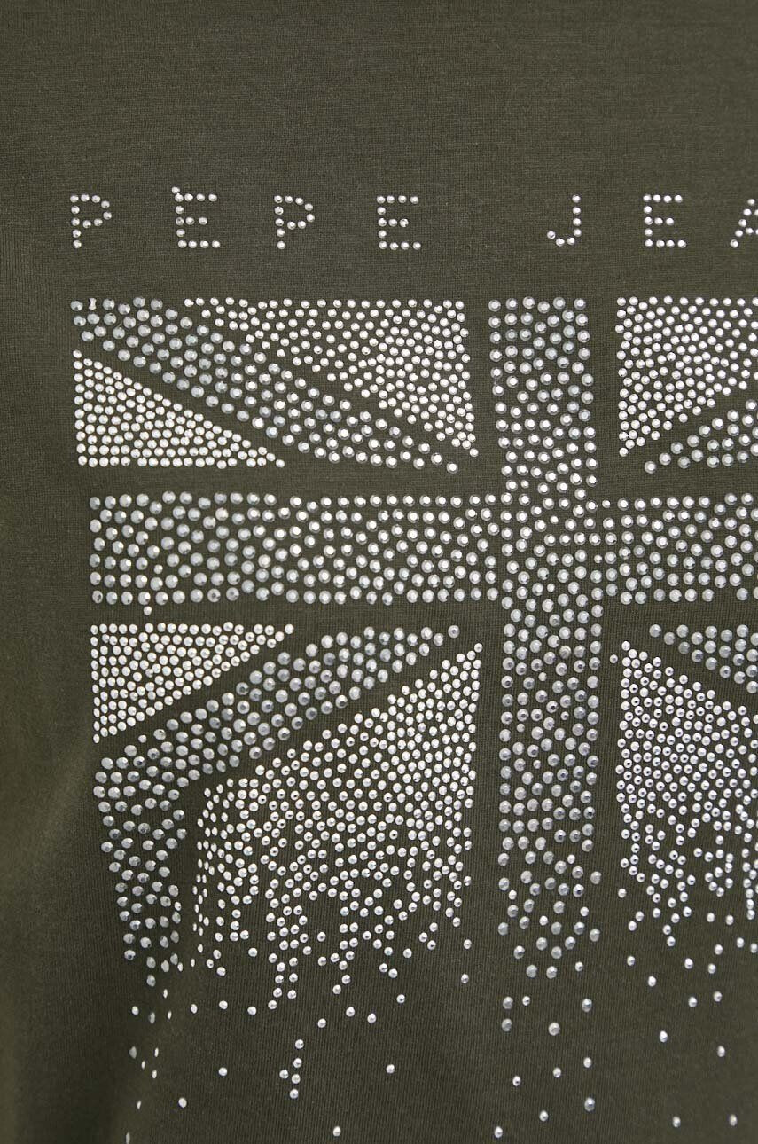 Pepe Jeans Bavlnené tričko zelená farba - Pepit.sk