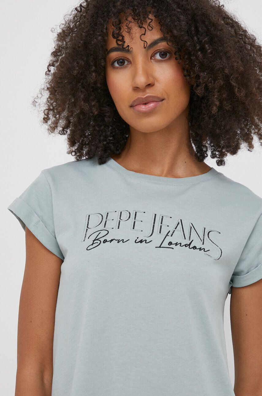 Pepe Jeans Bavlnené tričko HANNON dámsky zelená farba - Pepit.sk