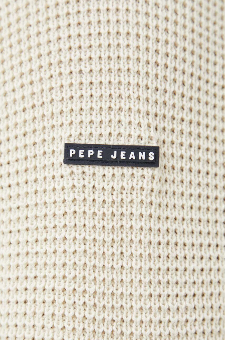 Pepe Jeans Bavlnený sveter Dean béžová farba tenký - Pepit.sk