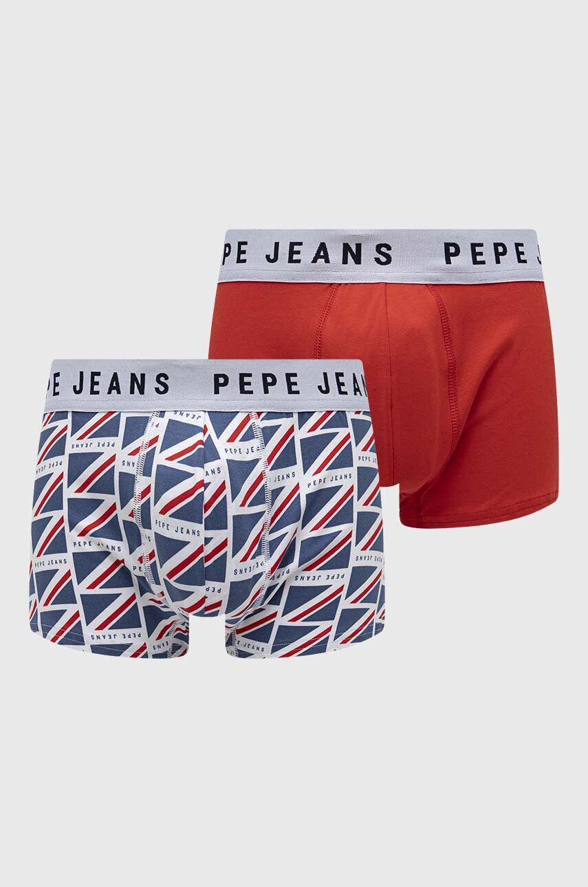 Pepe Jeans Boxerky 2-pak pánske červená farba - Pepit.sk