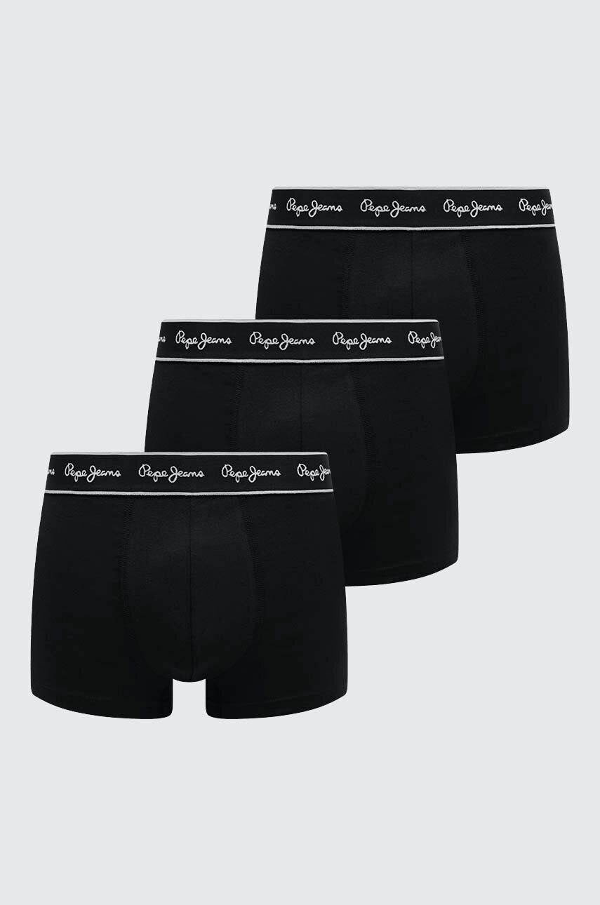 Pepe Jeans Boxerky 3-pak pánske čierna farba - Pepit.sk