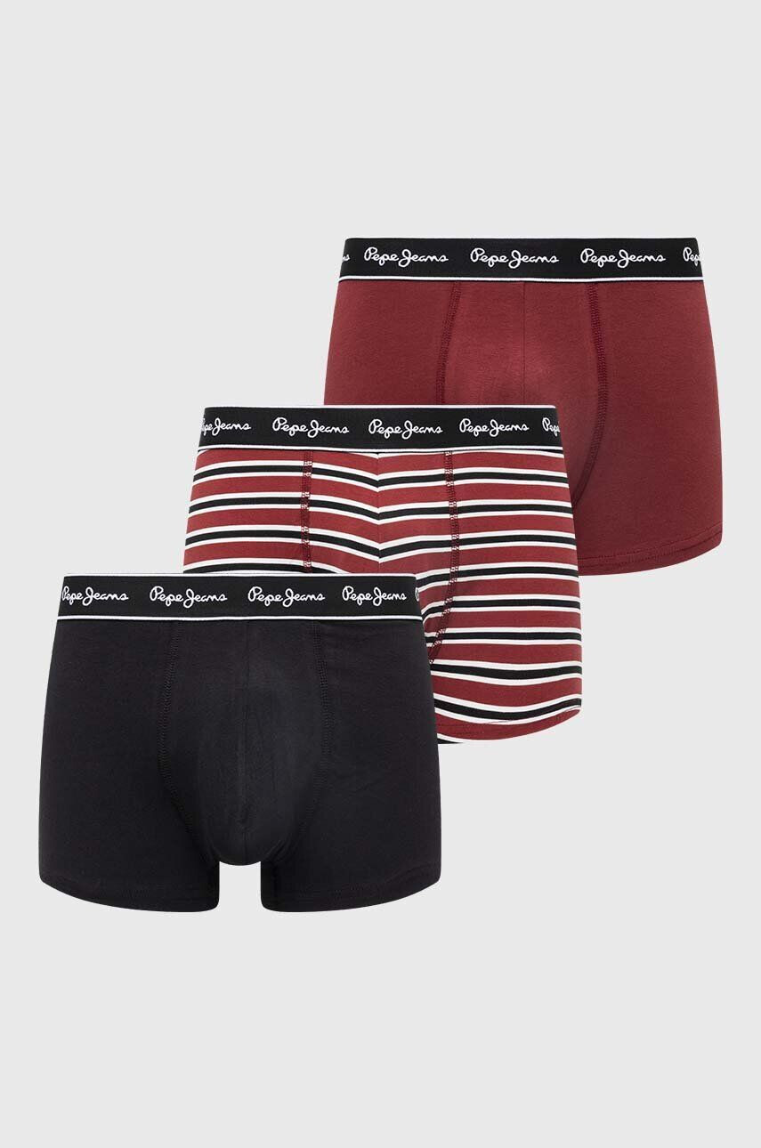 Pepe Jeans Boxerky 3-pak pánske červená farba - Pepit.sk