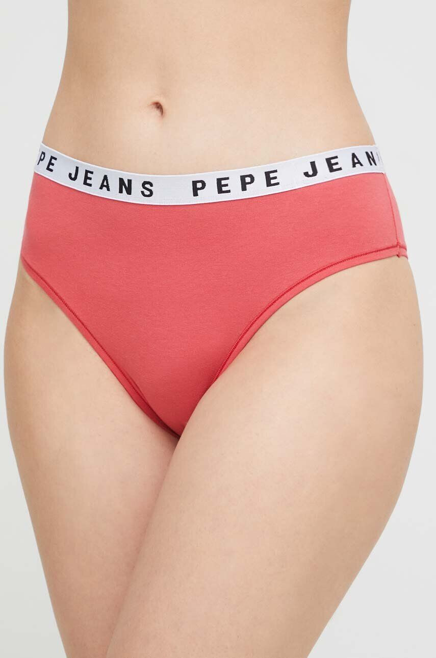 Pepe Jeans Brazílske nohavičky Solid Brazilian červená farba - Pepit.sk