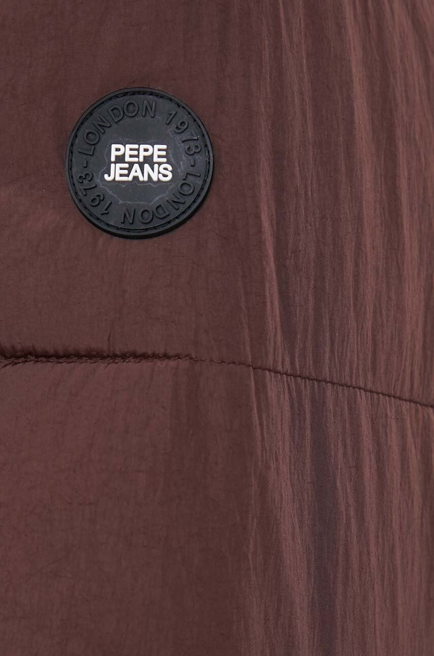 Pepe Jeans Bunda Gus dámska hnedá farba zimná - Pepit.sk