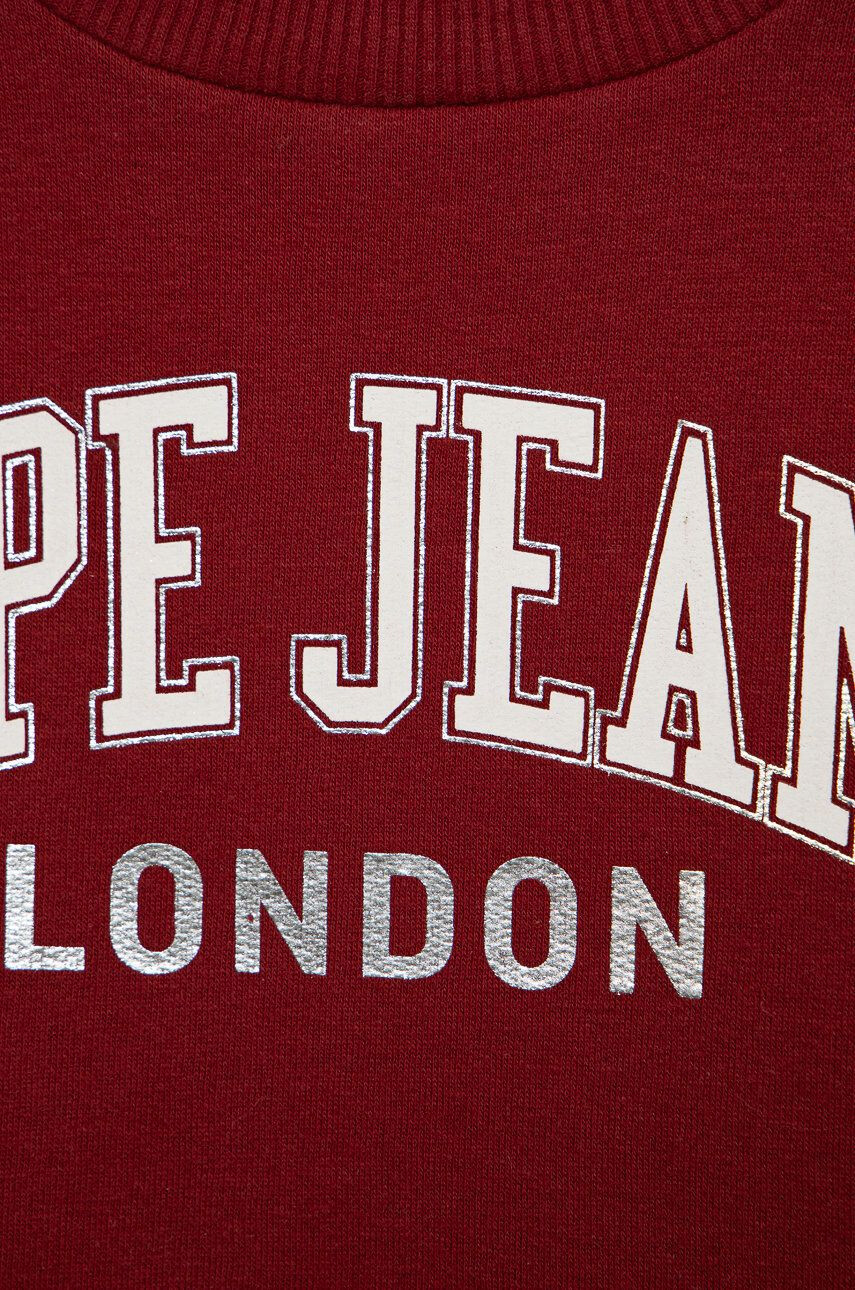 Pepe Jeans Detská mikina červená farba s potlačou - Pepit.sk