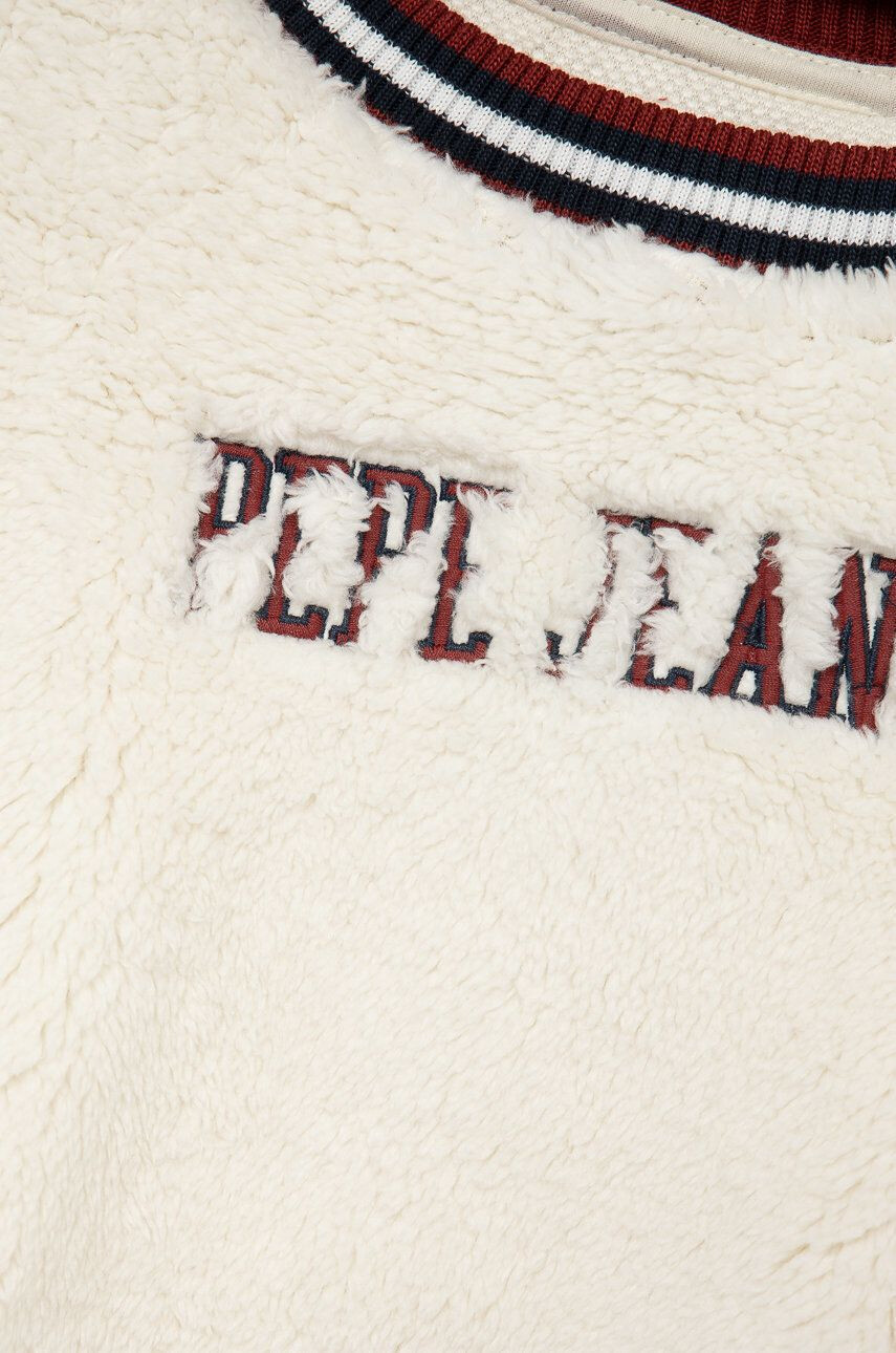 Pepe Jeans Detská mikina Emily béžová farba s nášivkou - Pepit.sk