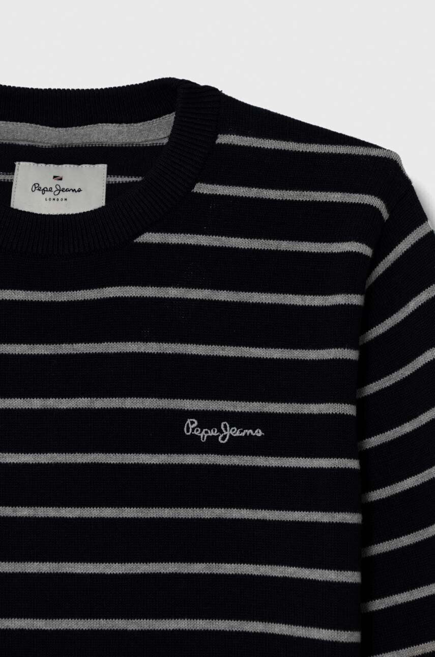 Pepe Jeans Detský bavlnený sveter tmavomodrá farba - Pepit.sk