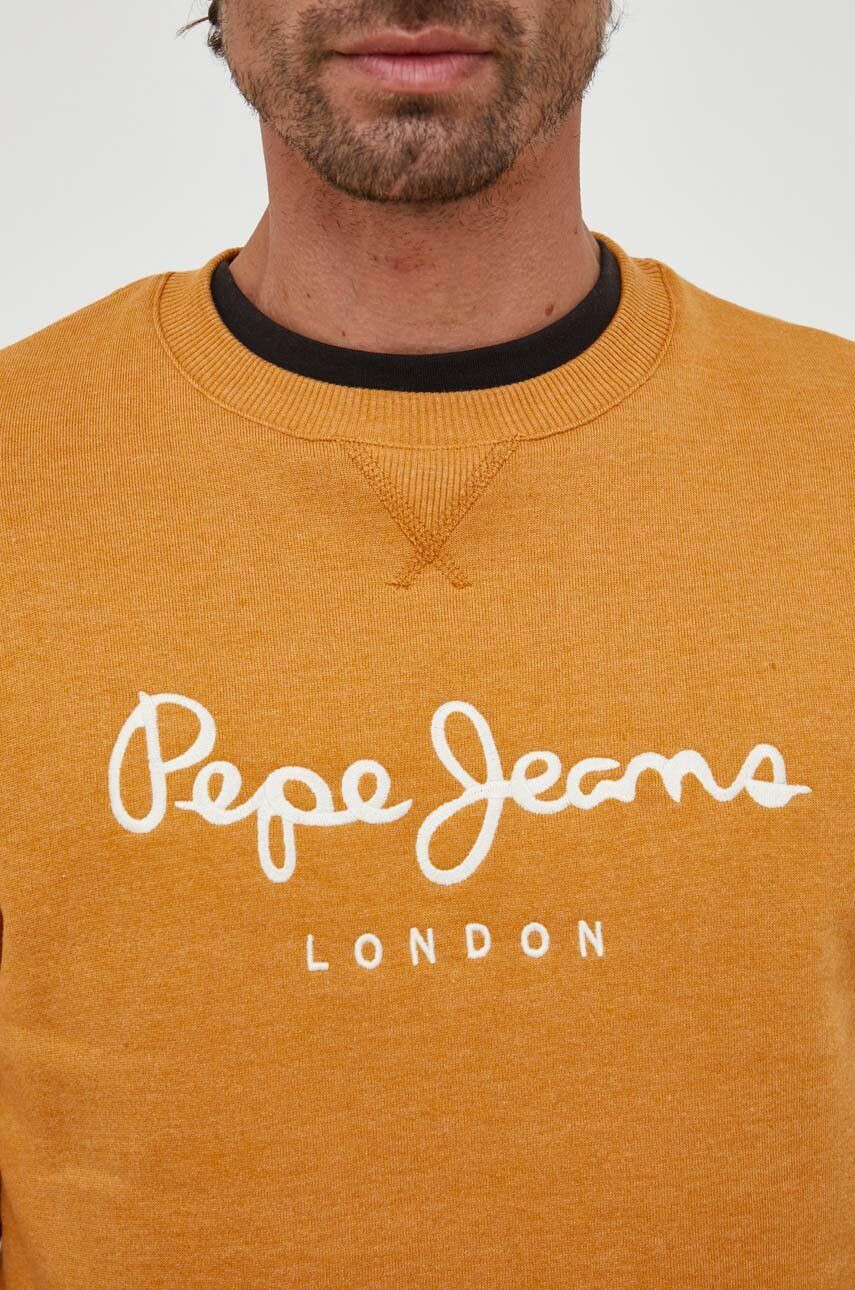 Pepe Jeans Mikina pánska oranžová farba s nášivkou - Pepit.sk