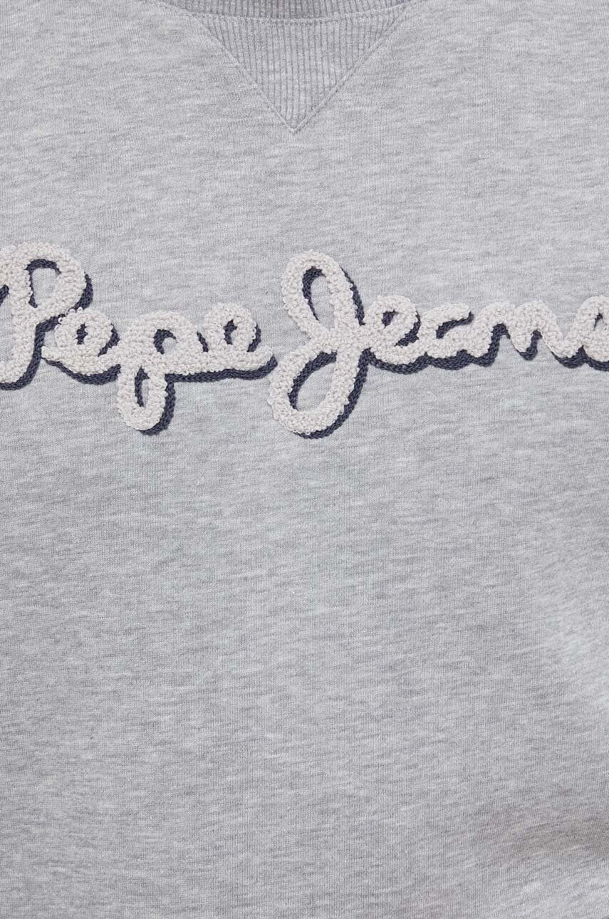 Pepe Jeans Mikina Ryan pánska šedá farba melanžová - Pepit.sk