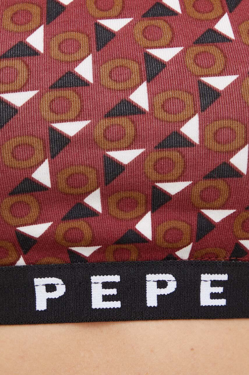 Pepe Jeans Podprsenka bordová farba vzorovaný - Pepit.sk