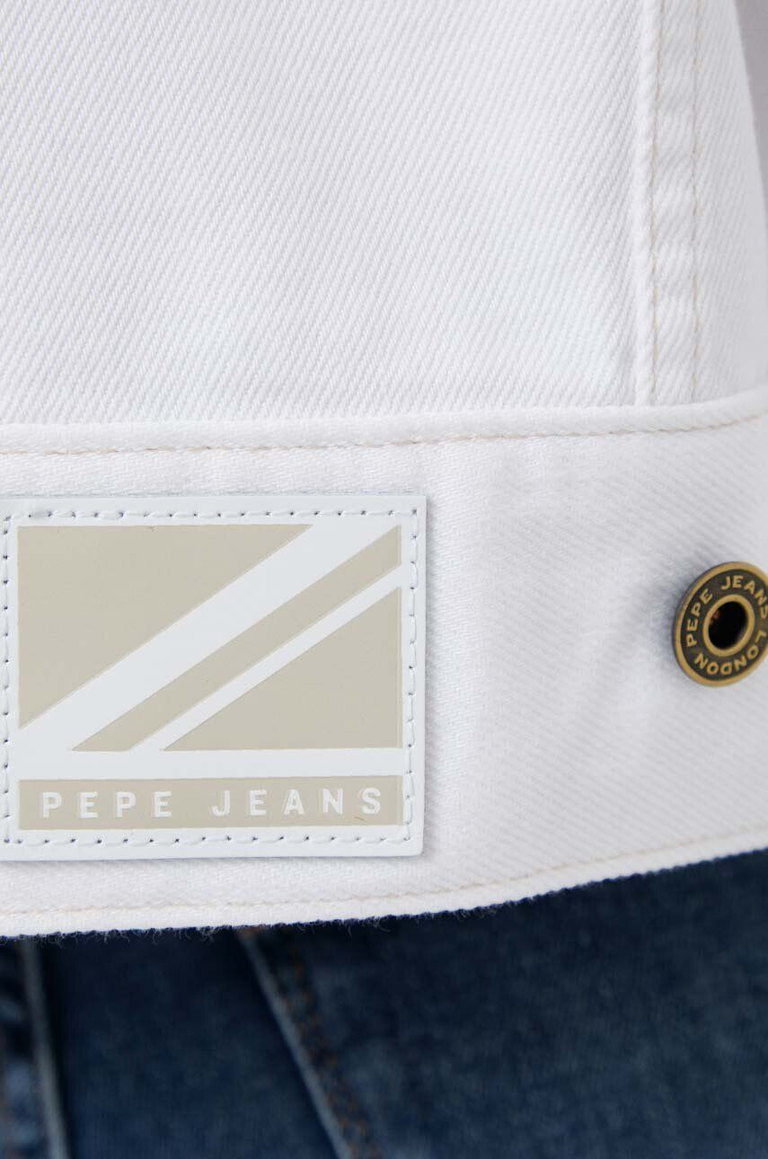 Pepe Jeans Rifľová bunda Frankie dámska biela farba prechodná oversize - Pepit.sk