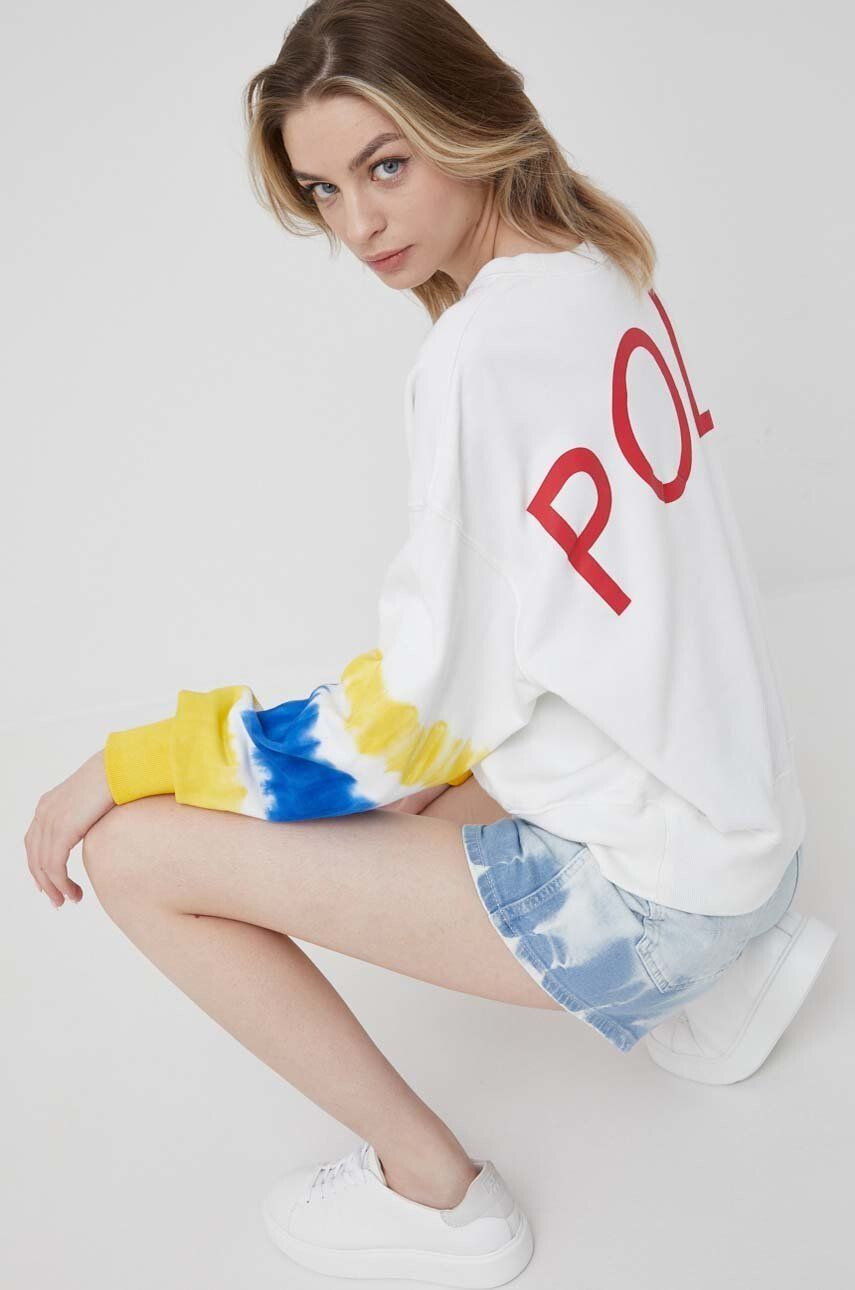 Pepe Jeans Rifľové krátke nohavice Rachel Short Tie Dye dámske vzorované vysoký pás - Pepit.sk