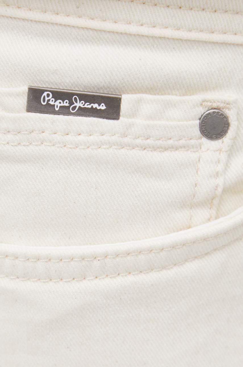 Pepe Jeans Rifľové krátke nohavice Stanley Short pánske béžová farba - Pepit.sk