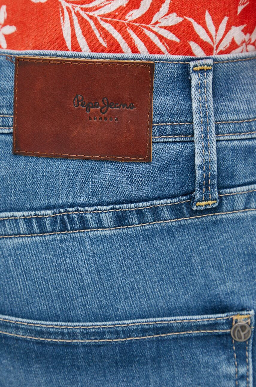 Pepe Jeans Rifľové krátke nohavice Track pánske tmavomodrá farba - Pepit.sk