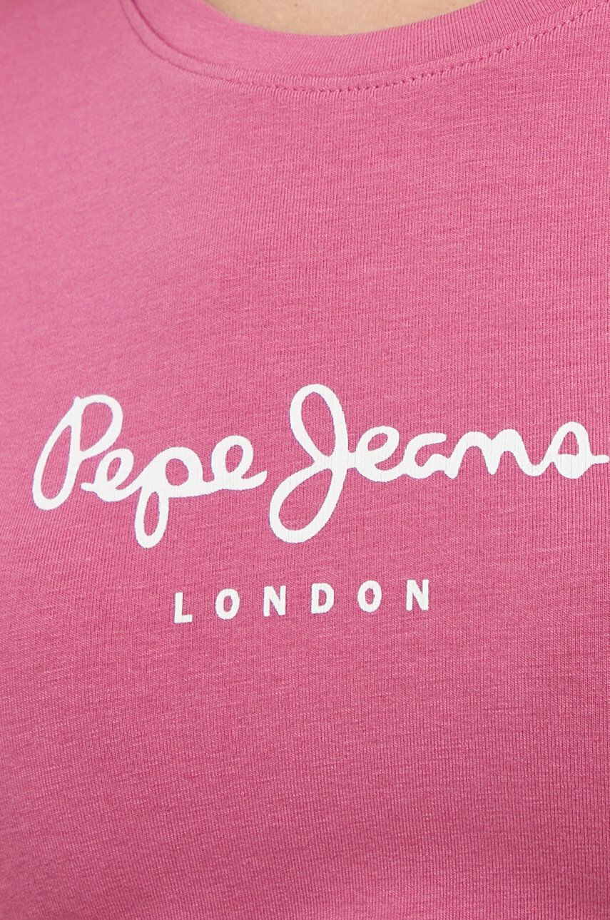 Pepe Jeans Tričko s dlhým rukávom New Virginia dámske fialová farba - Pepit.sk