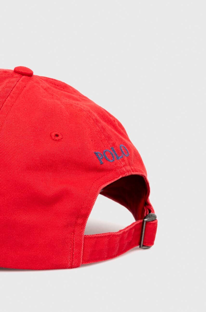 Polo Ralph Lauren Bavlnená šiltovka červená farba s nášivkou - Pepit.sk