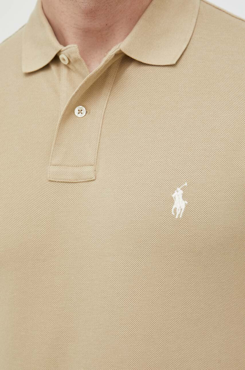 Polo Ralph Lauren Bavlnené polo tričko béžová farba jednofarebné - Pepit.sk