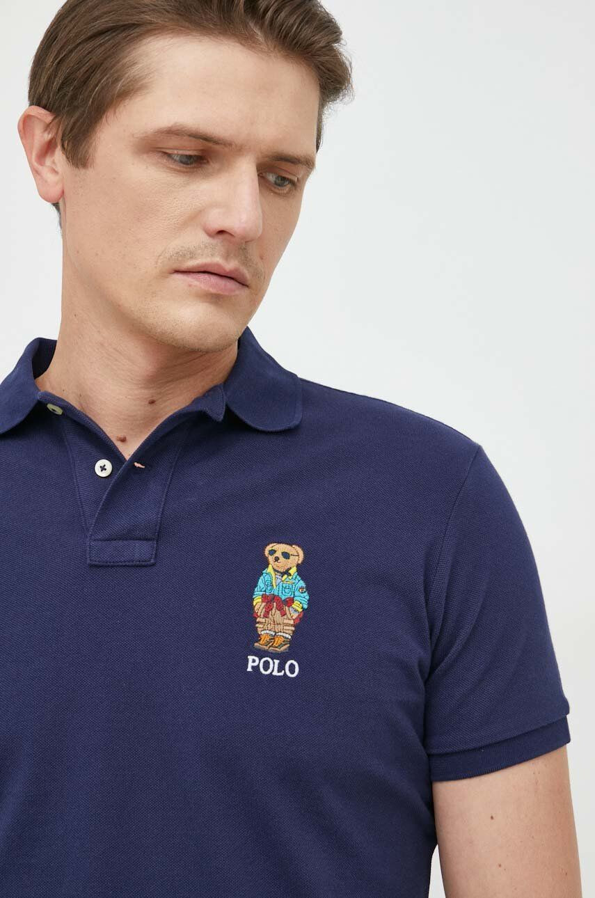 Polo Ralph Lauren Bavlnené polo tričko tmavomodrá farba s nášivkou - Pepit.sk