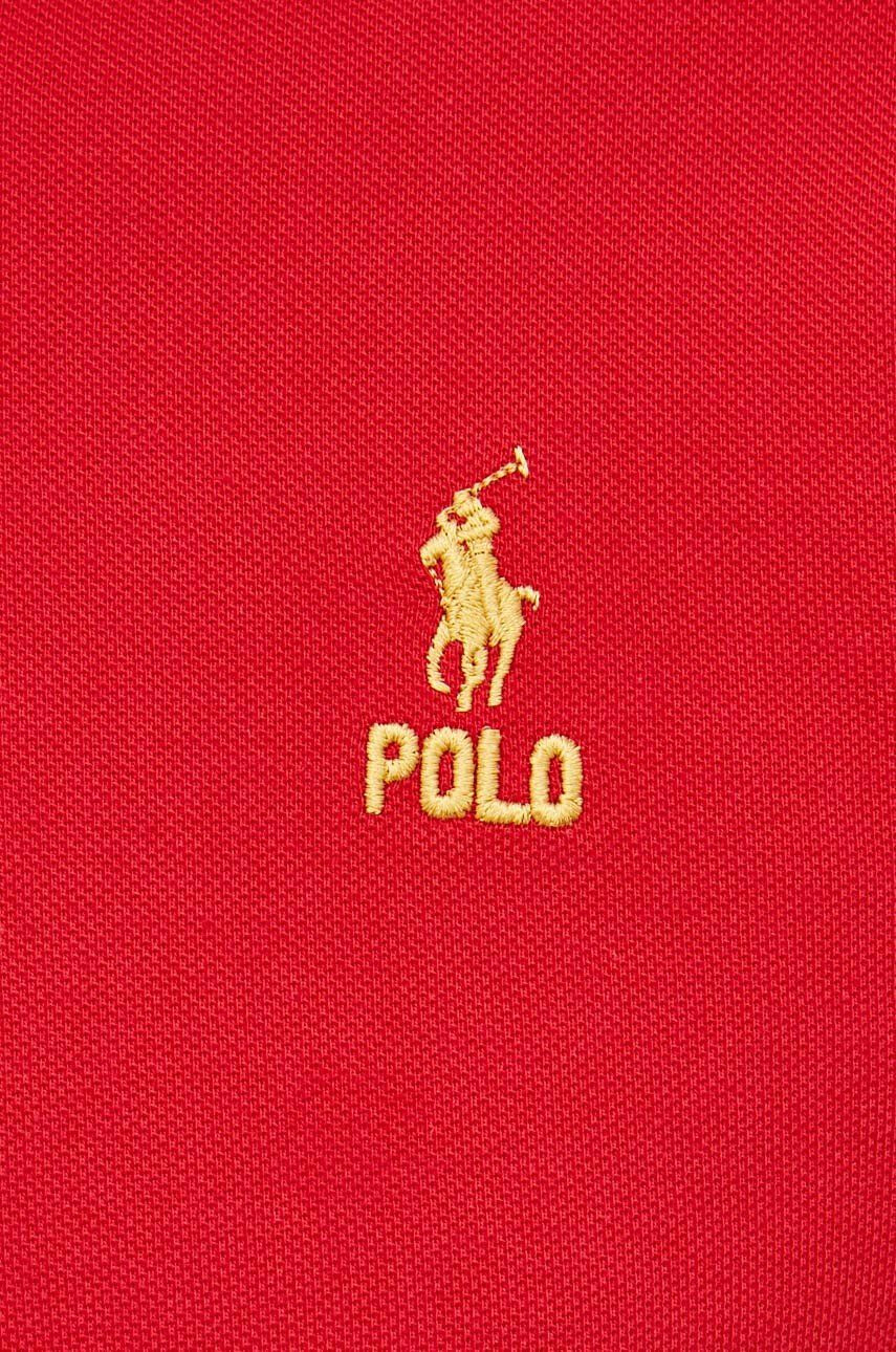 Polo Ralph Lauren Bavlnené polo tričko červená farba jednofarebné - Pepit.sk