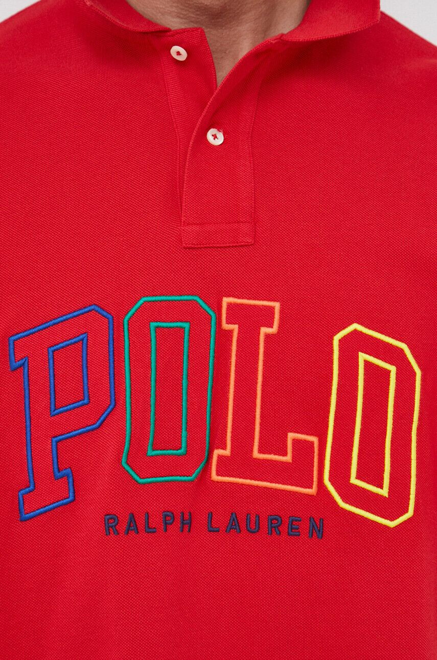 Polo Ralph Lauren Bavlnené polo tričko červená farba s nášivkou - Pepit.sk