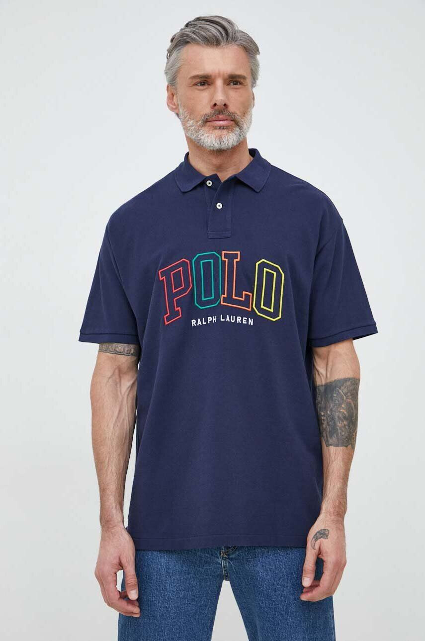 Polo Ralph Lauren Bavlnené polo tričko tmavomodrá farba s nášivkou - Pepit.sk