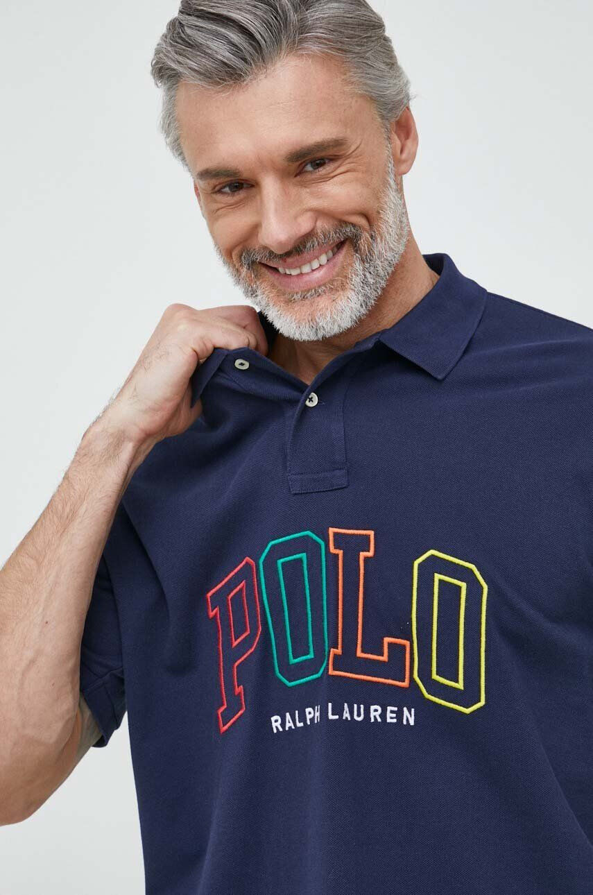 Polo Ralph Lauren Bavlnené polo tričko tmavomodrá farba s nášivkou - Pepit.sk